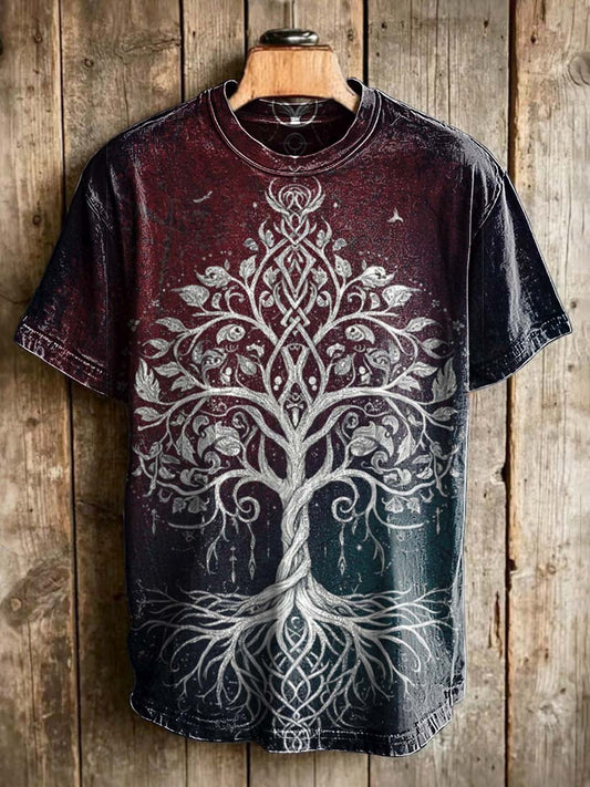 Tree of Life Print Casual Short-Sleeve T-Shirt