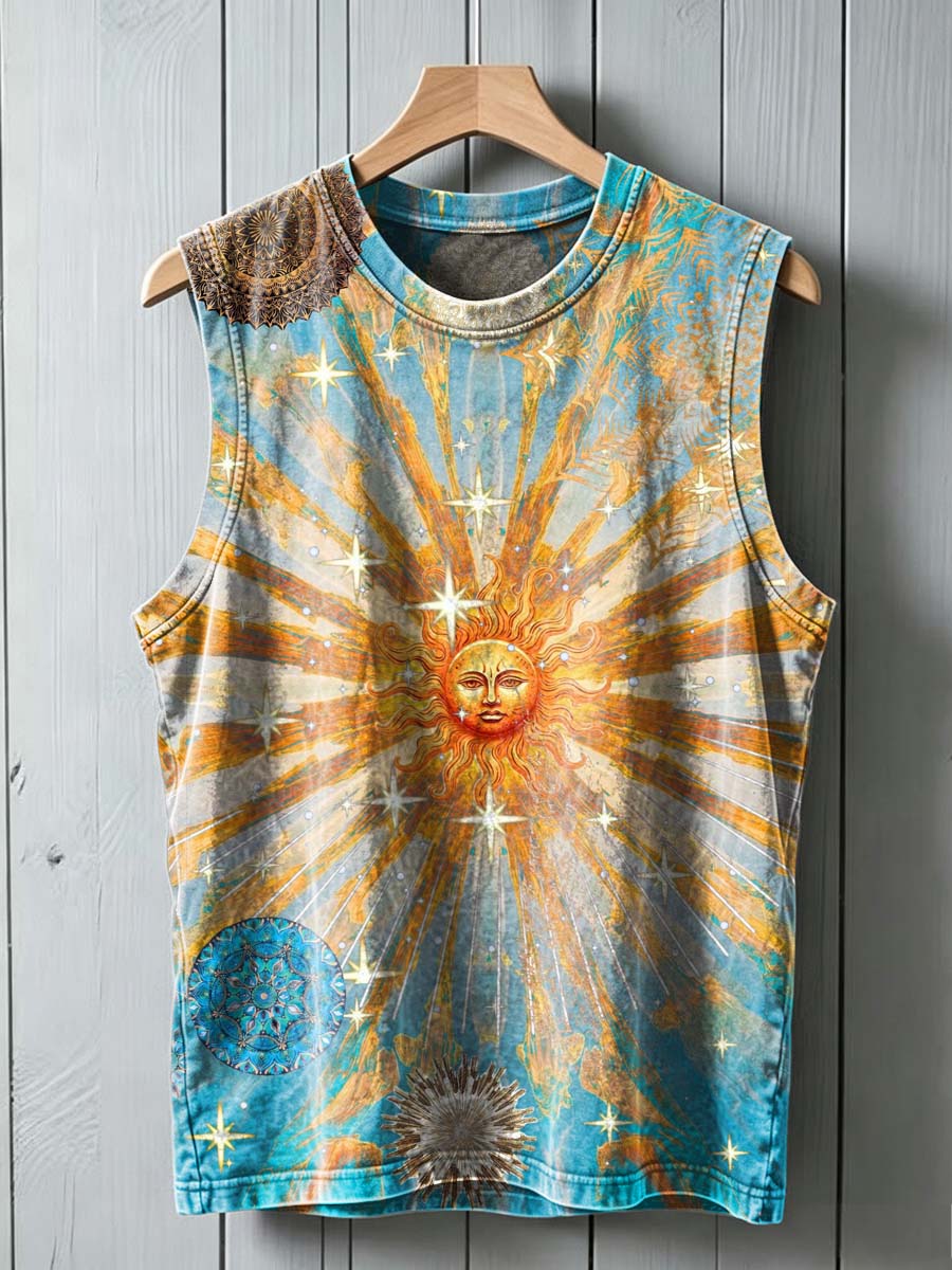Sun Totem Print Casual Tank Top