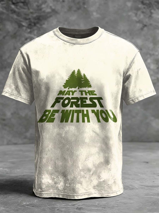 "May the Forest Be With You" Printed Casual Short-Sleeve T-Shirt