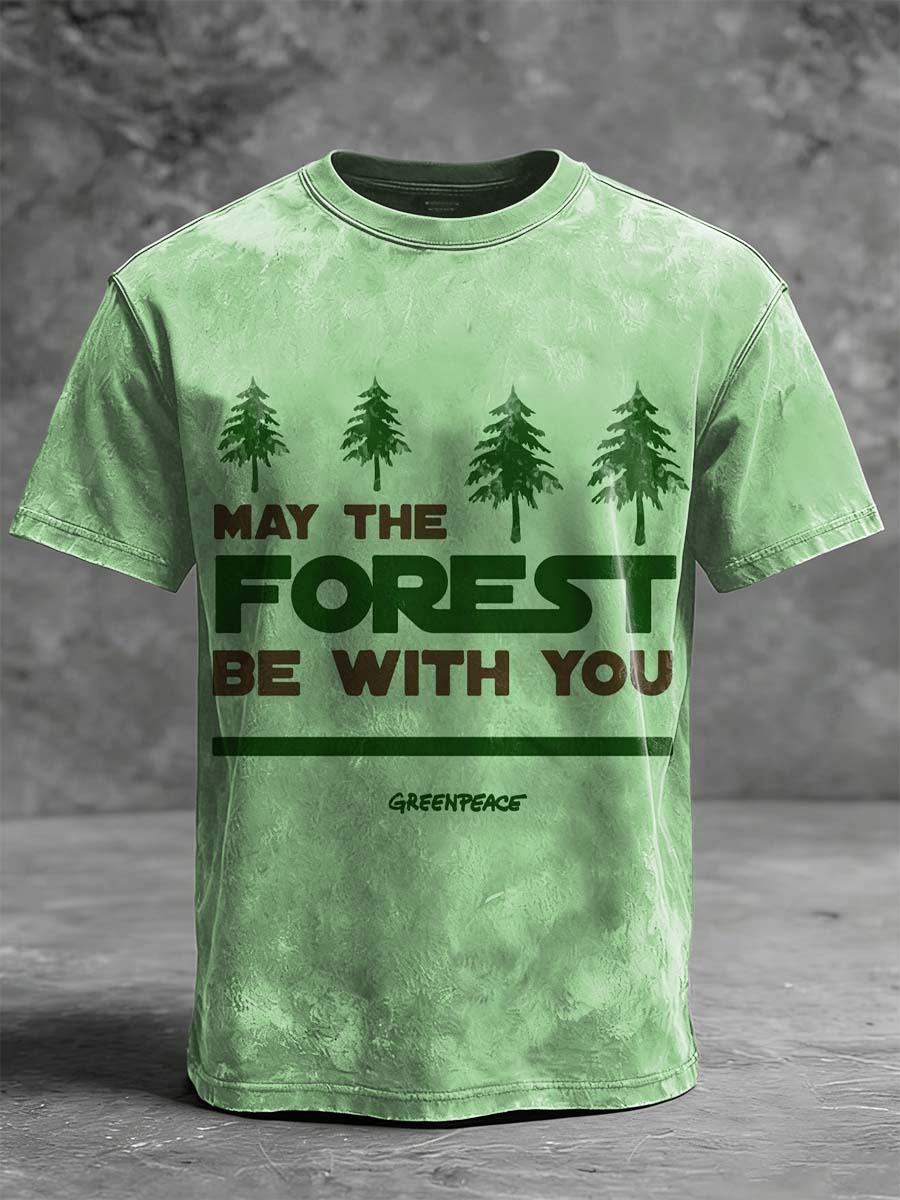 "May the forest be with you"  Print Casual Short-Sleeve T-Shirt