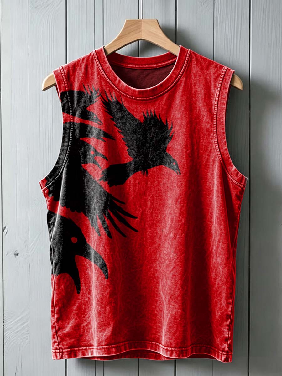 Dark Skull Print Casual Sleeveless Vest Top