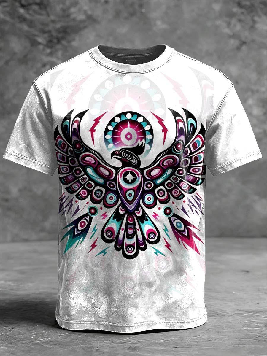 Tribal Thunderbird Printed Casual Short-Sleeve T-Shirt