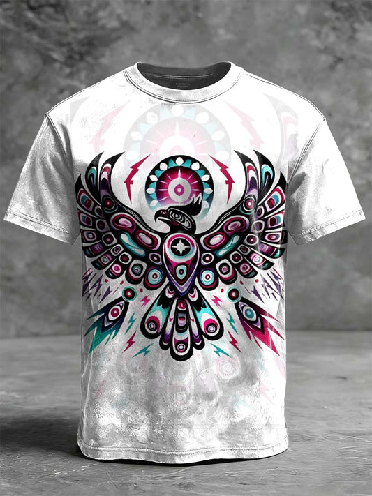 Tribal Thunderbird Printed Casual Short-Sleeve T-Shirt