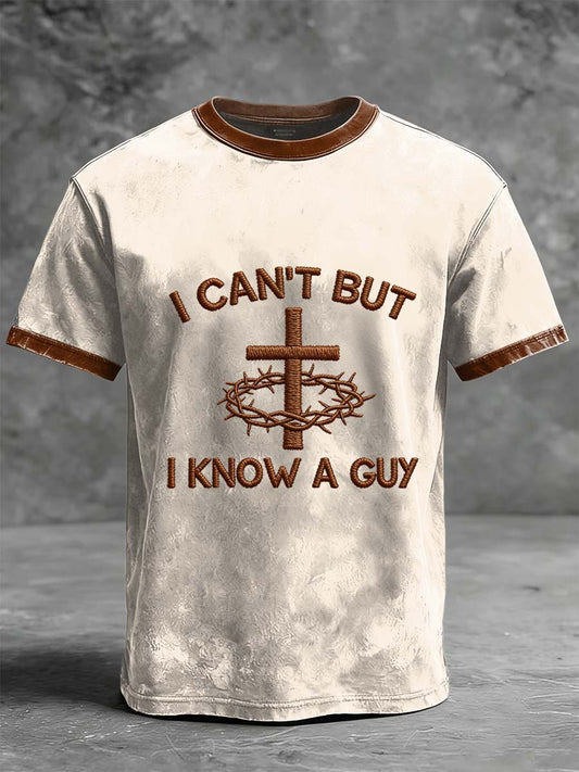 "I Know A Guy" Faith Graphic Casual Short-Sleeve T-Shirt