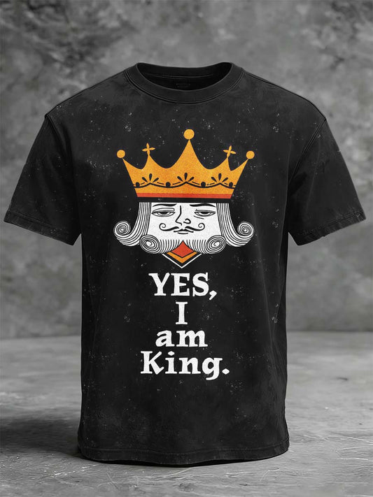 King Poker Face Print Casual Short-Sleeve T-Shirt