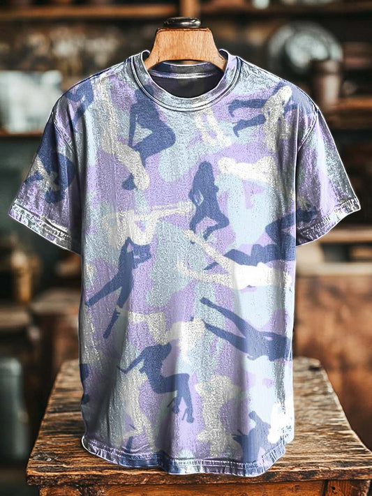 Abstract Dancer Camouflage Print Casual Short-Sleeve T-Shirt