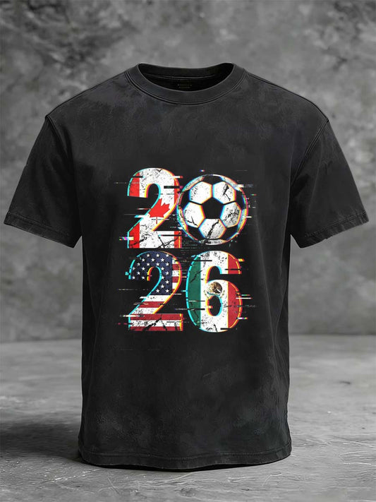 2026 Glitch-Style Digital Print Casual Short-Sleeve T-Shirt
