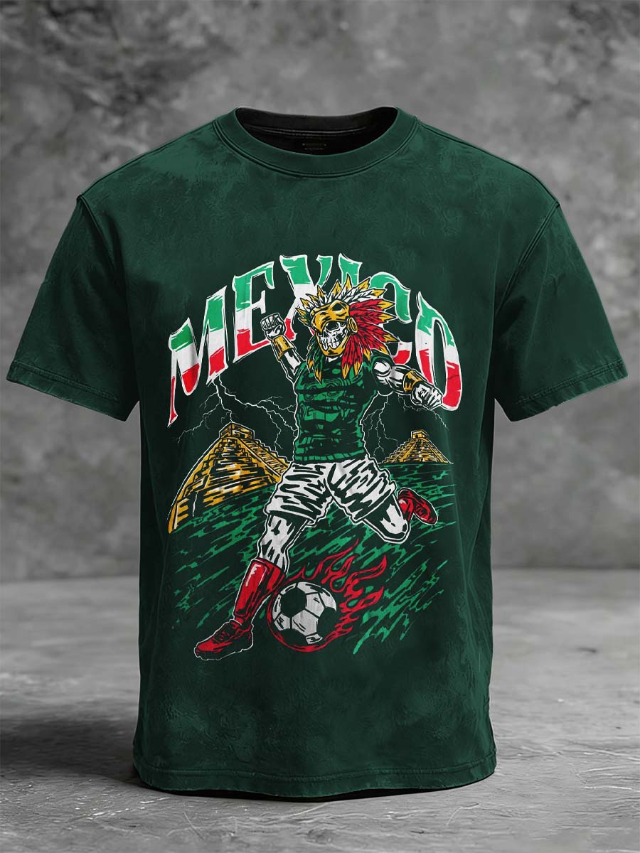 Aztec Skull Print Casual Short-Sleeve T-Shirt