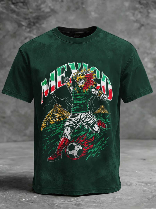 Aztec Skull Print Casual Short-Sleeve T-Shirt