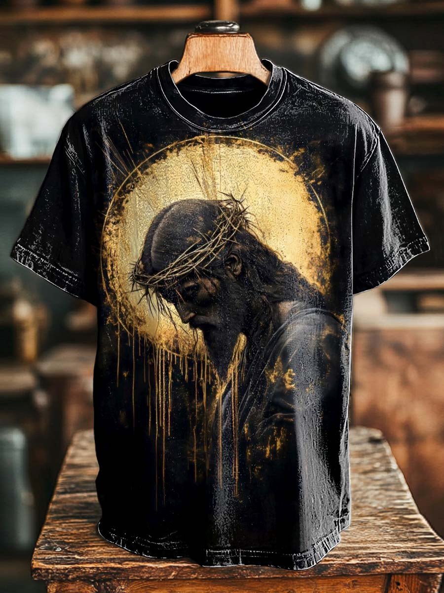 Jesus Print Casual Short-Sleeve T-Shirt