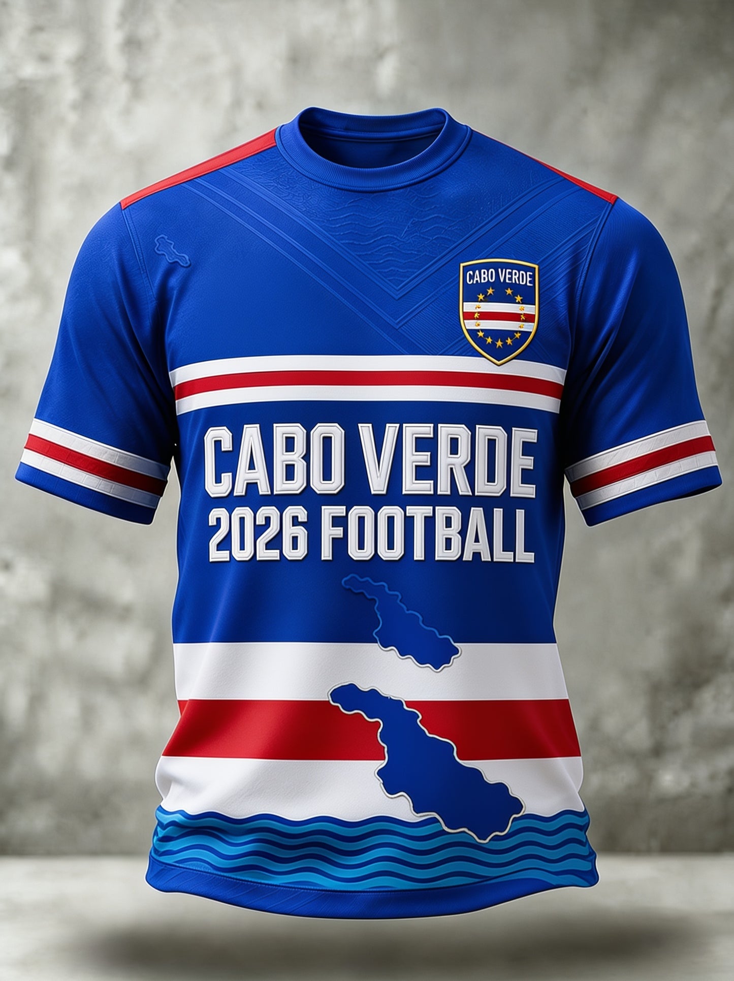 Men's Cape Verdean Football Fan Casual Printed T-shirt