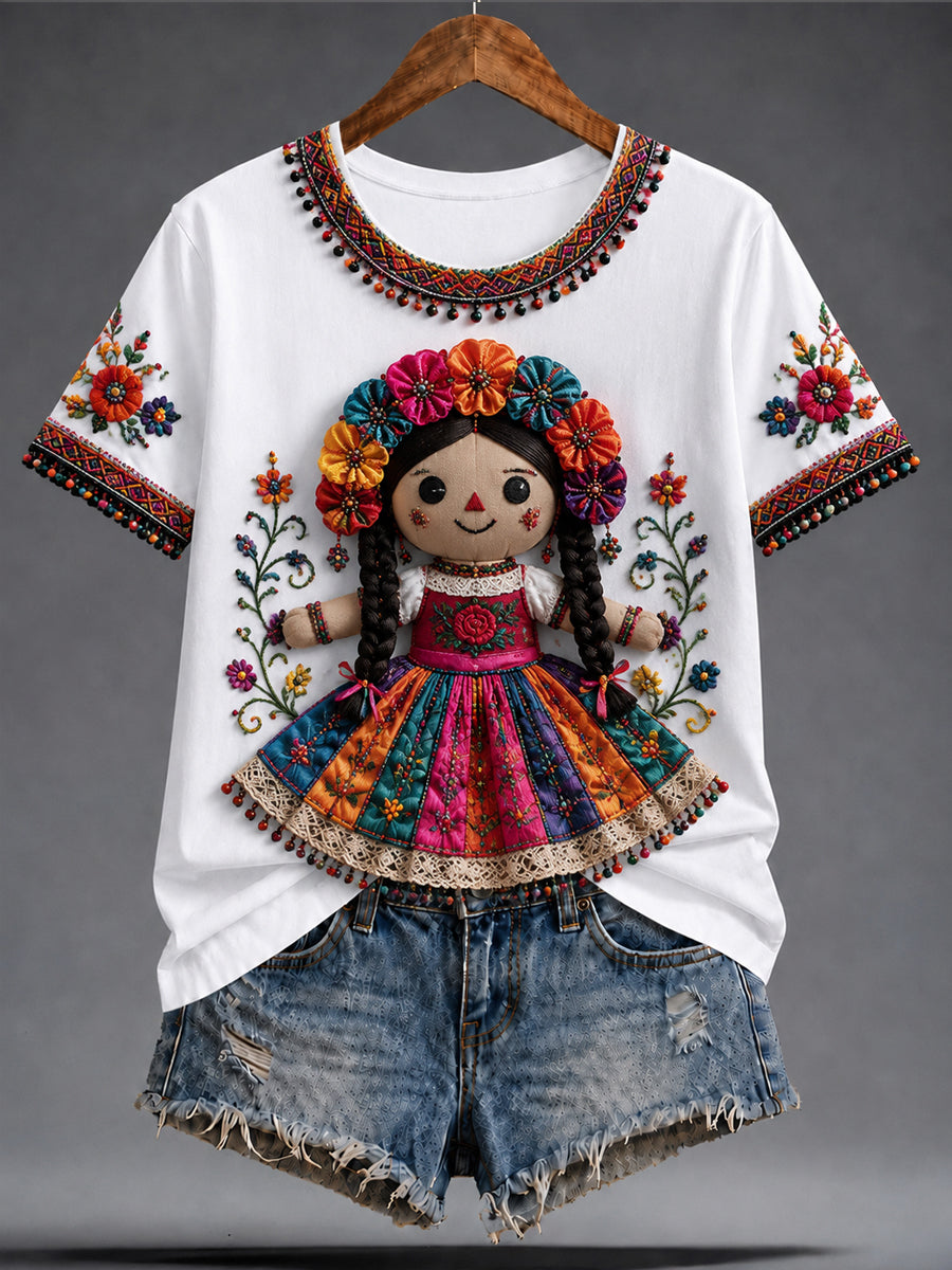 Women's Guelaguetza Festival Print Casual T-Shirt