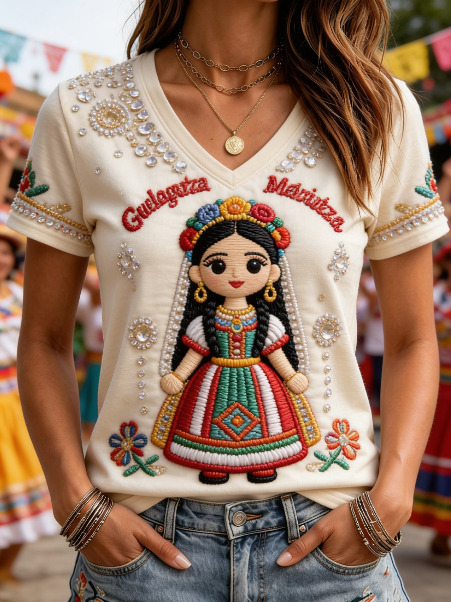 Women's Guelaguetza Festival Print Casual T-Shirt
