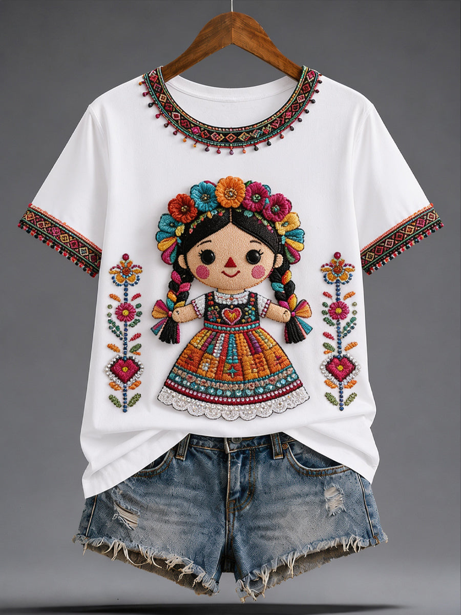 Women's Guelaguetza Festival Print Casual T-Shirt