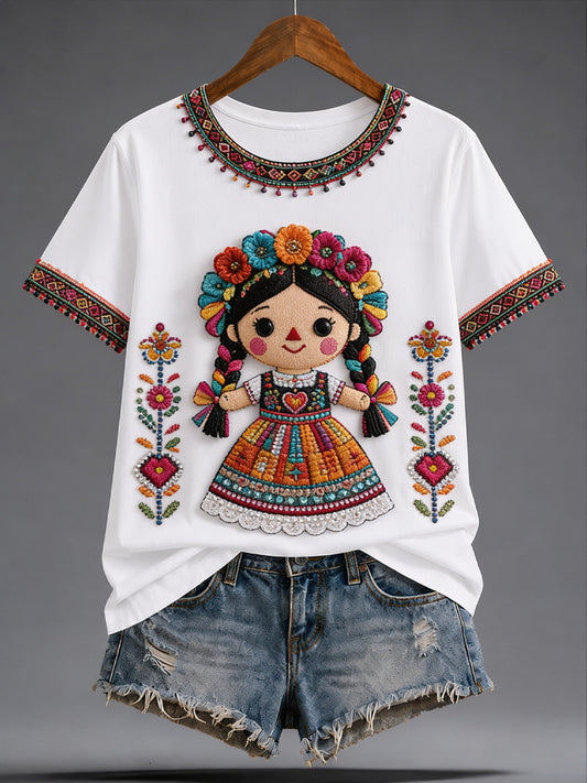 Women's Guelaguetza Festival Print Casual T-Shirt