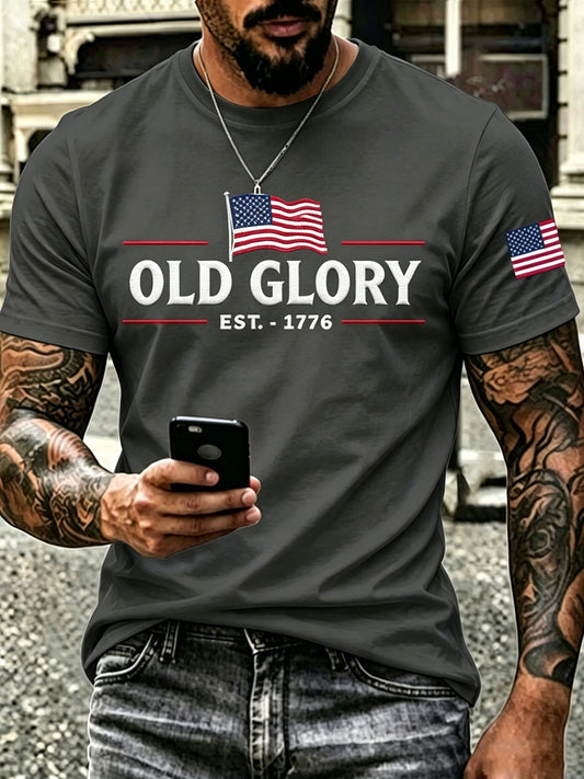 Men's Patriotic Independence Day Graphic Casual Short-Sleeve T-Shirt