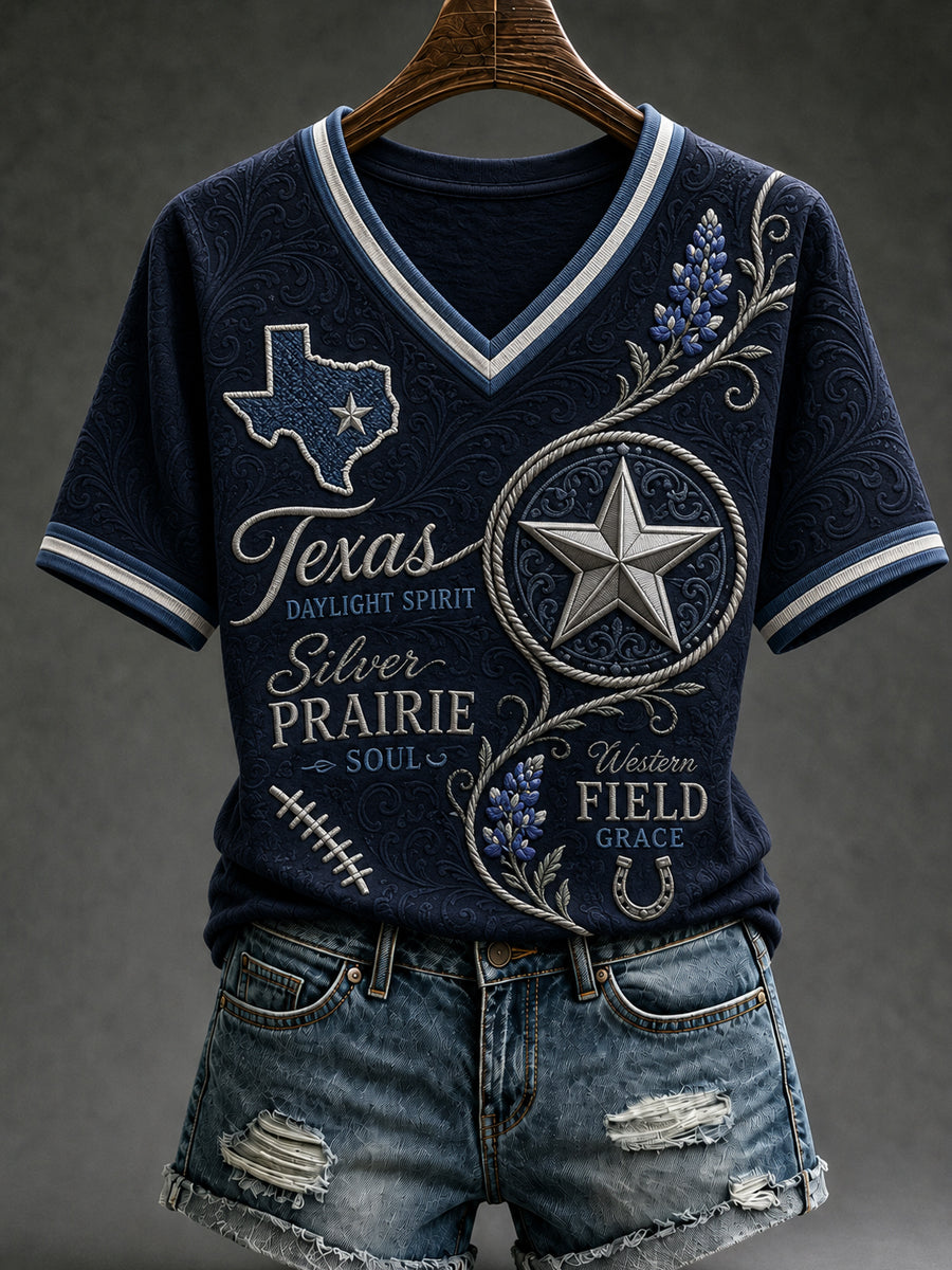 Women’s Rugby Dallas Cowboys Printed Casual Short-Sleeve T-Shirt