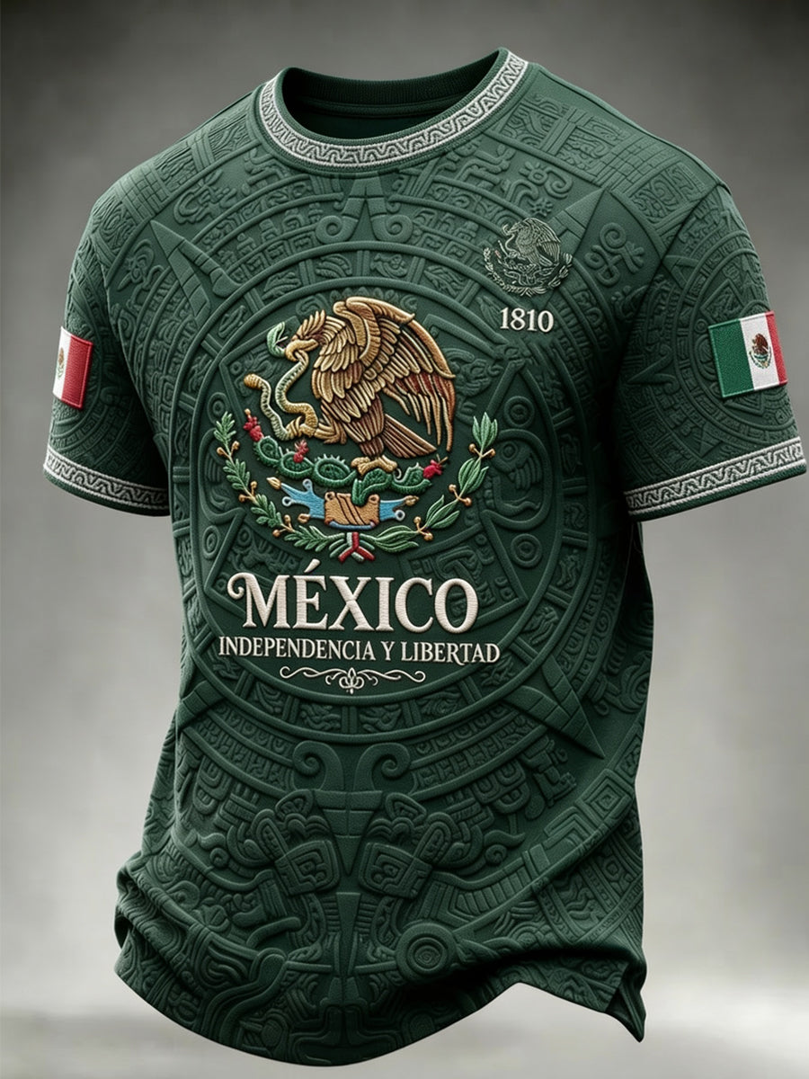Men’s Mexico Independence Day Print Casual Short-Sleeve T-Shirt