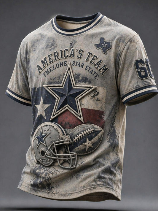 Men’s Rugby Dallas Cowboys Printed Casual Short-Sleeve T-Shirt