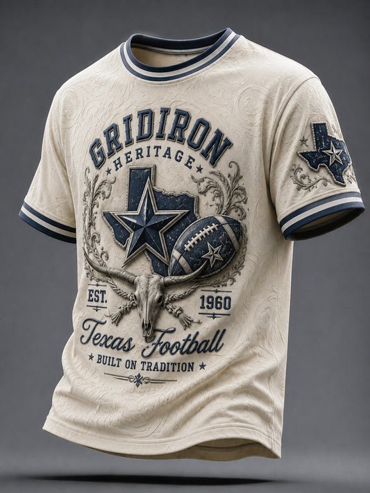 Men’s Rugby Dallas Cowboys Printed Casual Short-Sleeve T-Shirt