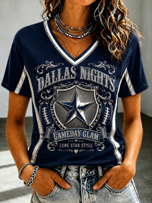 Women’s Rugby Dallas Cowboys Printed Casual T-Shirt
