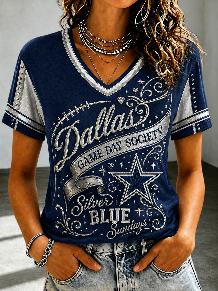 Women’s Rugby Dallas Cowboys Printed Casual T-Shirt