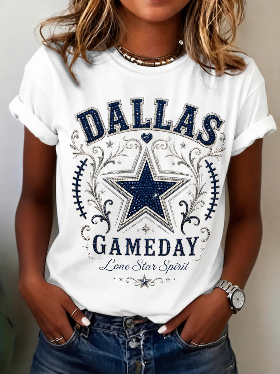 Women’s Rugby Dallas Cowboys Printed Casual T-Shirt