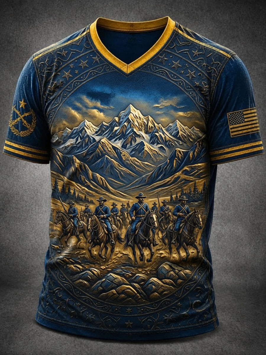 Men’s Buffalo Soldier Print Casual Short-Sleeve T-Shirt