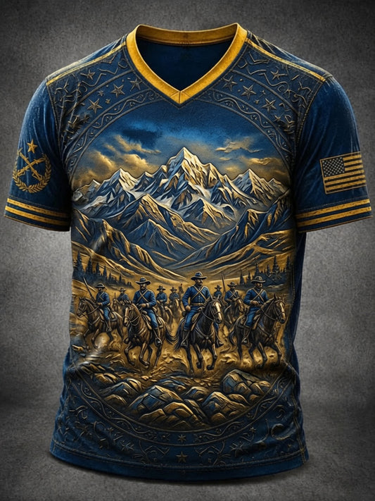 Men’s Buffalo Soldier Print Casual Short-Sleeve T-Shirt