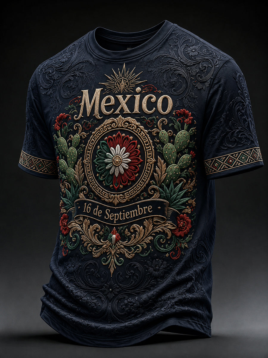 Men’s Mexico Independence Day Print Casual Short-Sleeve T-Shirt