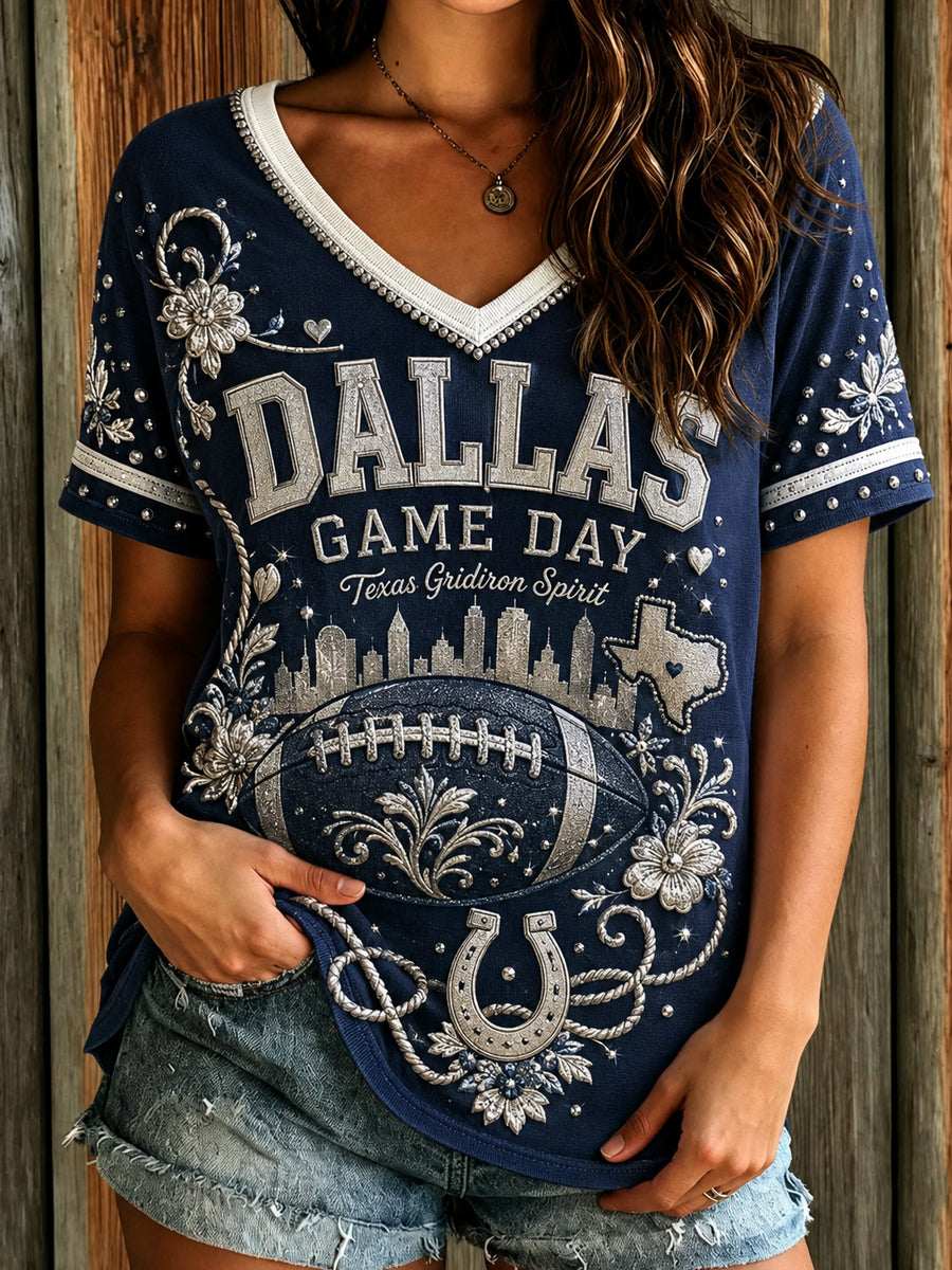 Women’ Dallas Cowboys Print Casual T-Shirt