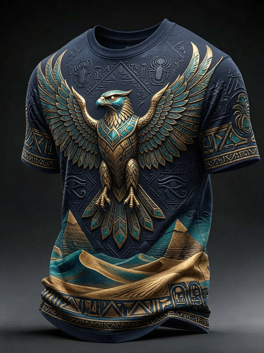 Men’s Egyptian Ancient Art and Culture Printed Casual Short-Sleeve T-Shirt