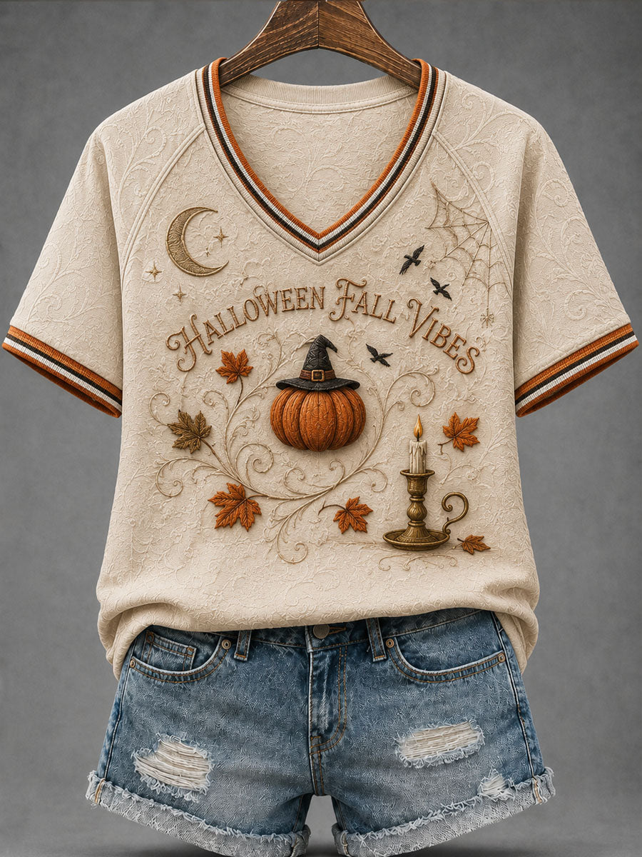 Women’s Autumn/Halloween Printed Casual Short-Sleeve T-Shirt