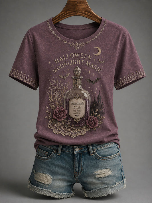 Women’s Autumn/Halloween Printed Casual Short-Sleeve T-Shirt