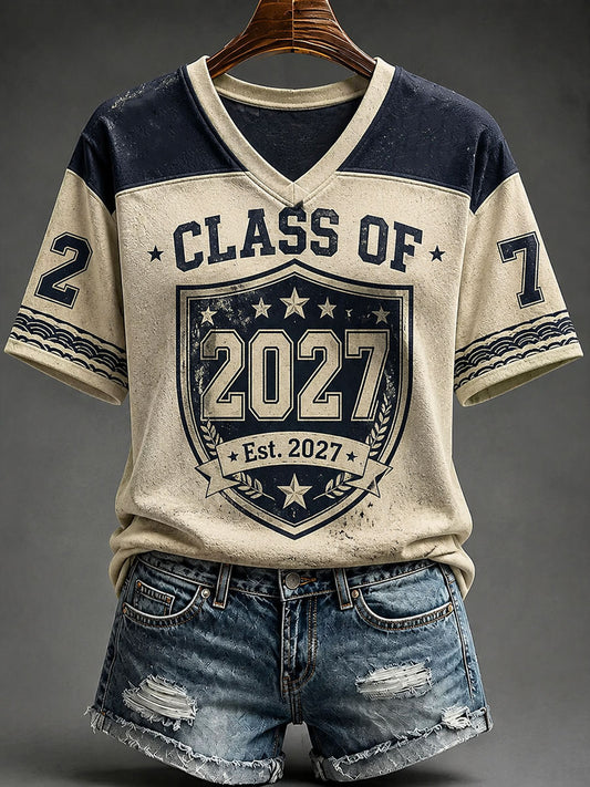Women’s Back To School Season Print Casual Short-Sleeve T-Shirt
