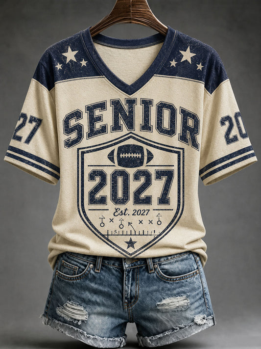 Women’s Back To School Season Print Casual Short-Sleeve T-Shirt