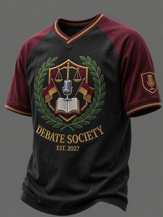 Men’s Back to School Season Printed Casual Short-Sleeve T-Shirt